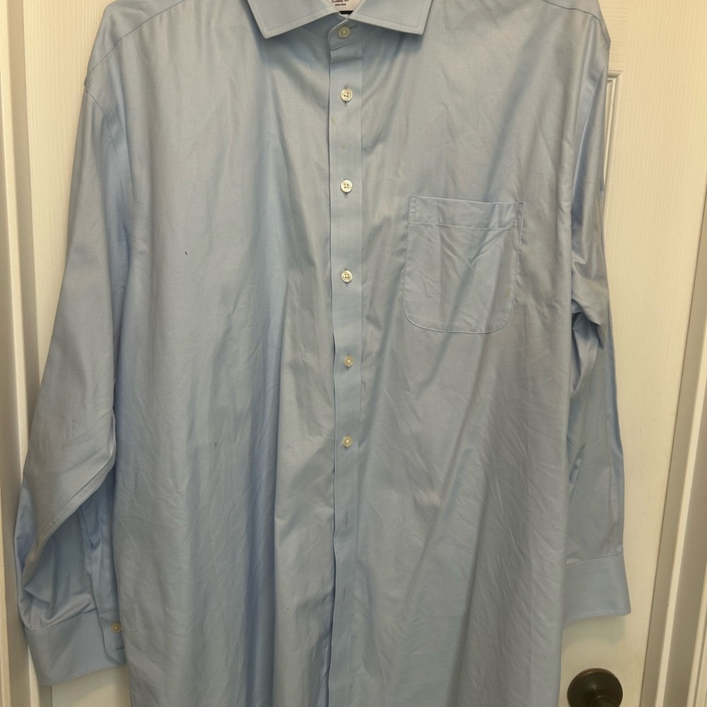 Charles Tyrwhitt Blue Dress Shirt Cotton Blend